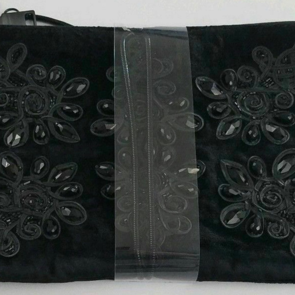 Steve Madden Embellished Velvet Black Crossbody Purse NWT